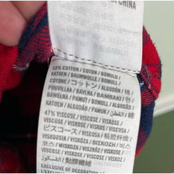 Abercrombie & Fitch Button Up Shirt Plaid Collared Red Country Farm Workwear M - Picture 6 of 10